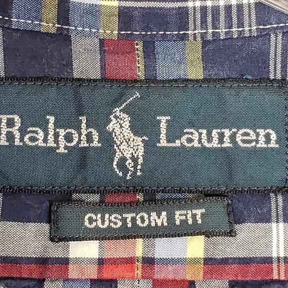 Polo Ralph Lauren Shirt Oxford Button Down LS Mens Size Large Red Blue Plaid - Picture 7 of 12